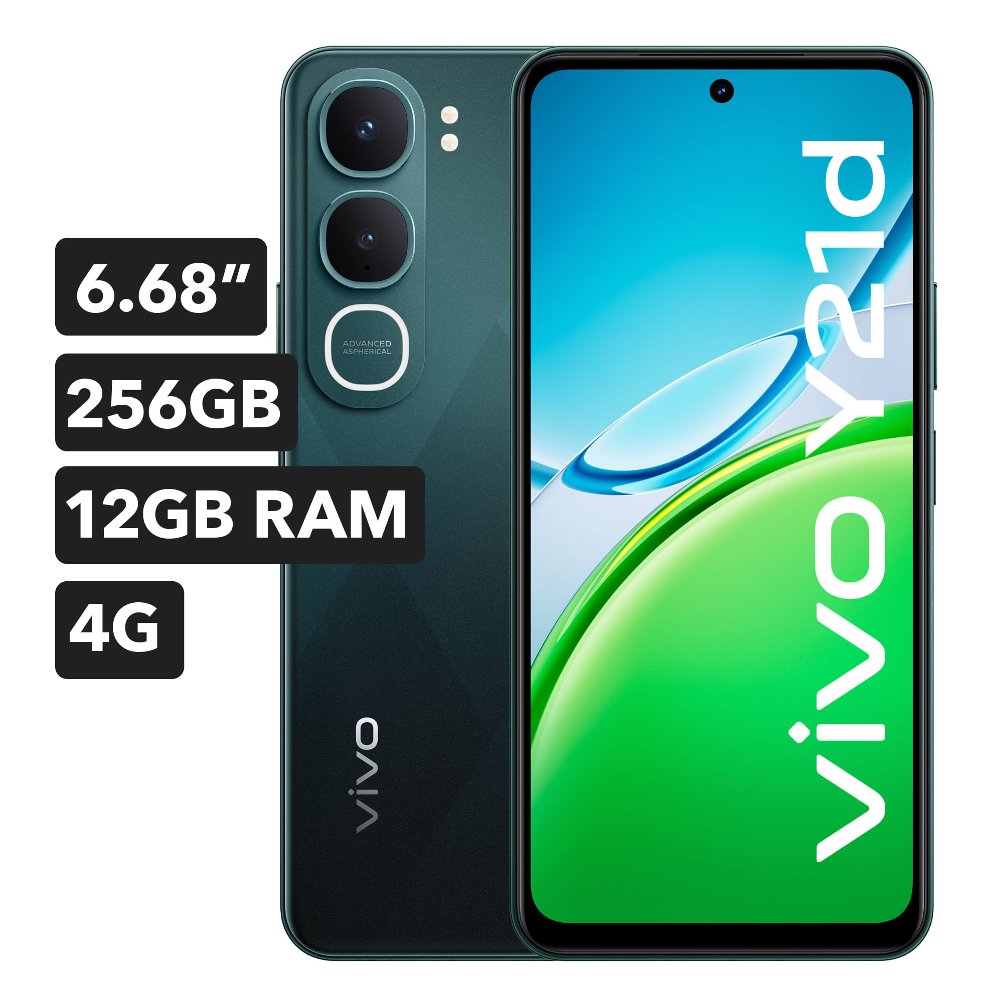 Smartphone VIVO Y21D 6.68"" 6GB 256GB 50 + 0,08 MP Negro