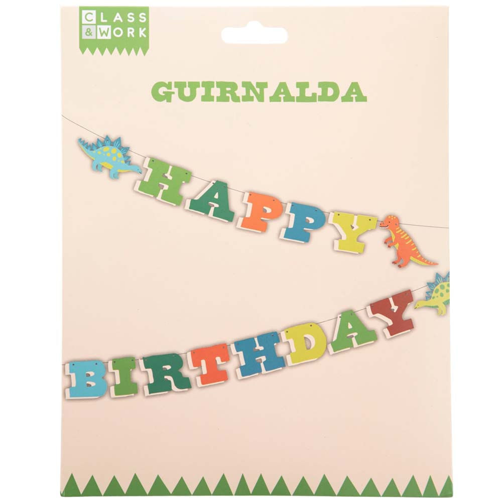 Guirnalda ""Happy Birthday"" temática Dino CLASS&WORK