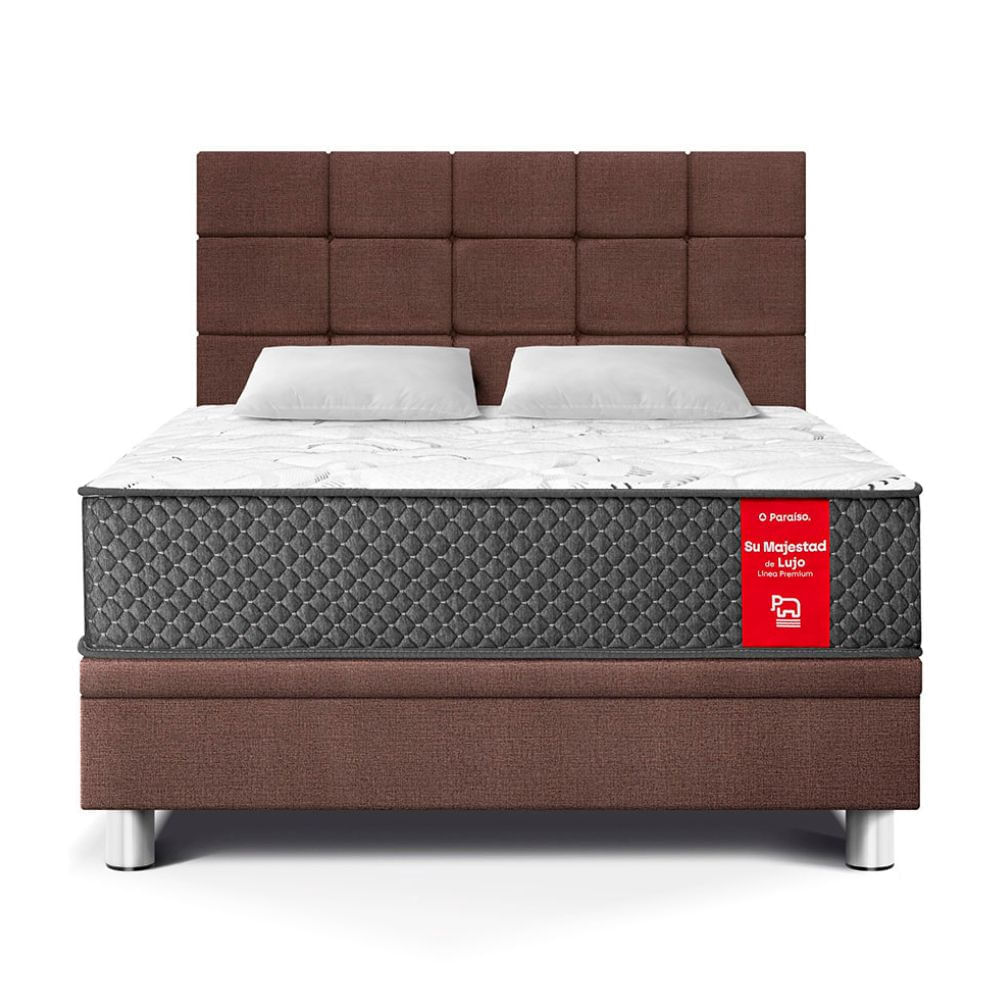 Cama Boxet Paraíso Blocks Su Majestad Queen Chocolate + Cabecera
