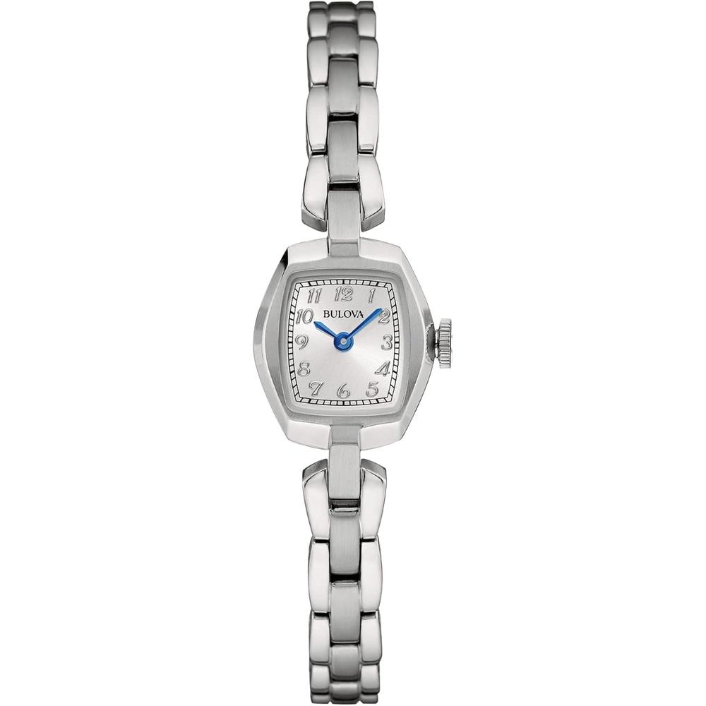 Bulova reloj clásico de vestir mini mujer cuarzo dos agujas marcadores arábigos | Plateado