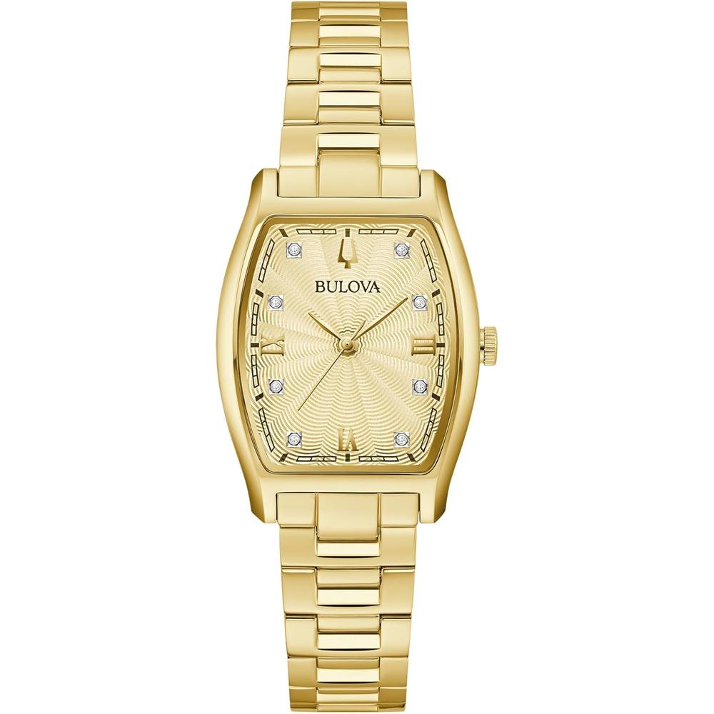 Bulova reloj clásico mujer vestir cuarzo 3 agujas diamantes brazalete acero | Oro