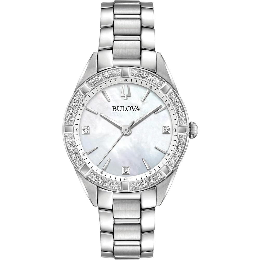 Bulova reloj clásico Sutton cuarzo mujer diamantes brazalete acero inoxidable | Plateado