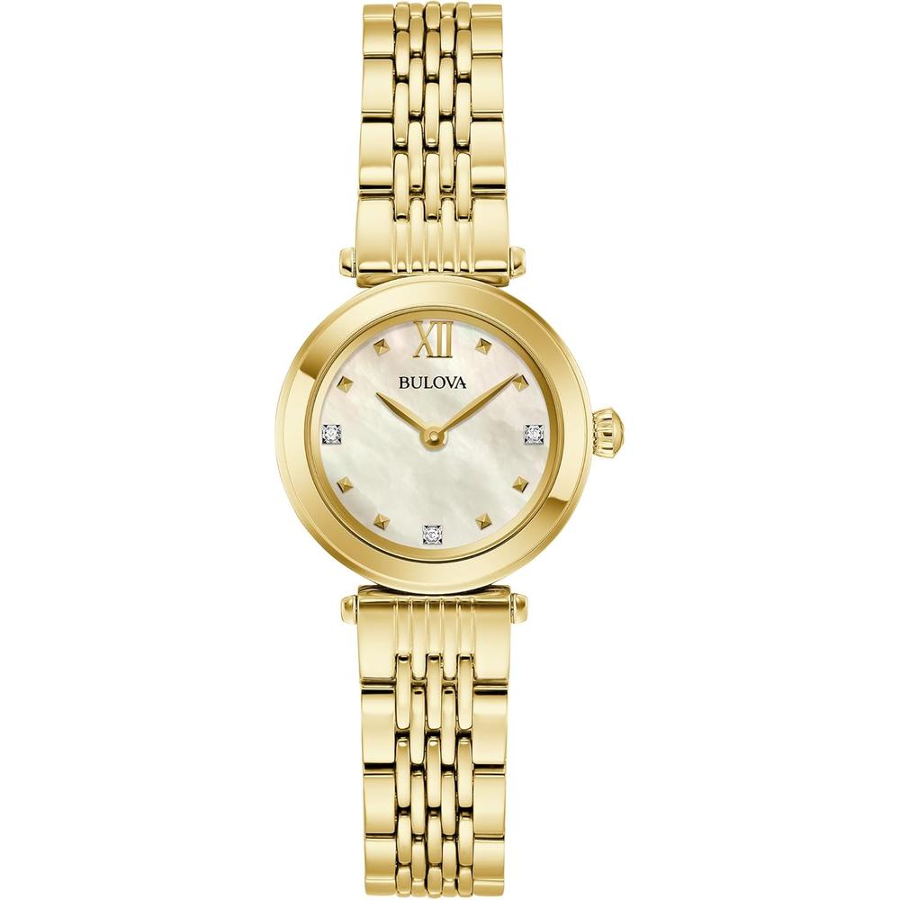 Bulova reloj clásico mini mujer cuarzo 2 agujas diamantes | Oro