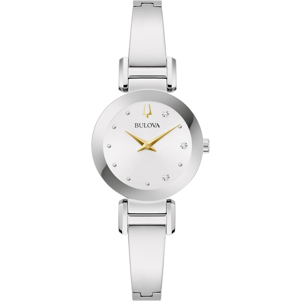 Bulova reloj Marc Anthony mujer brazalete moderno con diamantes acero | Plata
