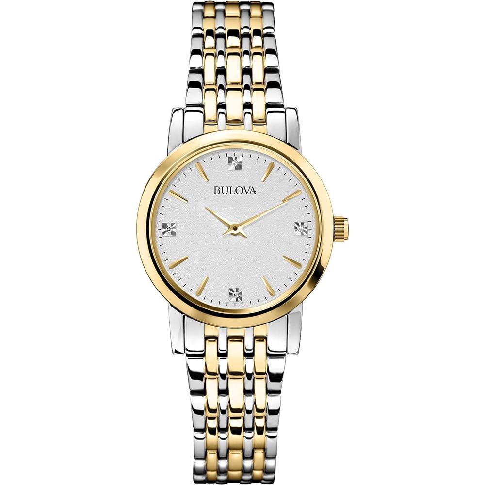 Bulova reloj clásico para mujer de acero inoxidable con cuarzo y diamantes | Oro/Plata