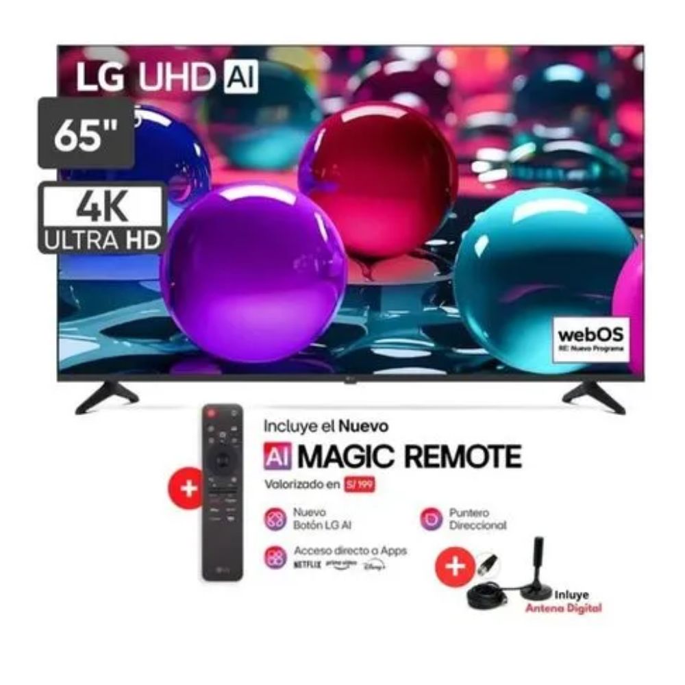 Televisor LG 65'' UHD 4K 65UA7300PSB - Antena Digital - Control Magic Televisor LG 65'' UHD 4K 65UA7300PSB - Antena Digital - Control Magic