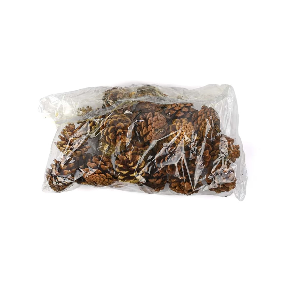 NAVIDAD - Piñas navideñas set 24pzs de 5cm tono natural modelo N1