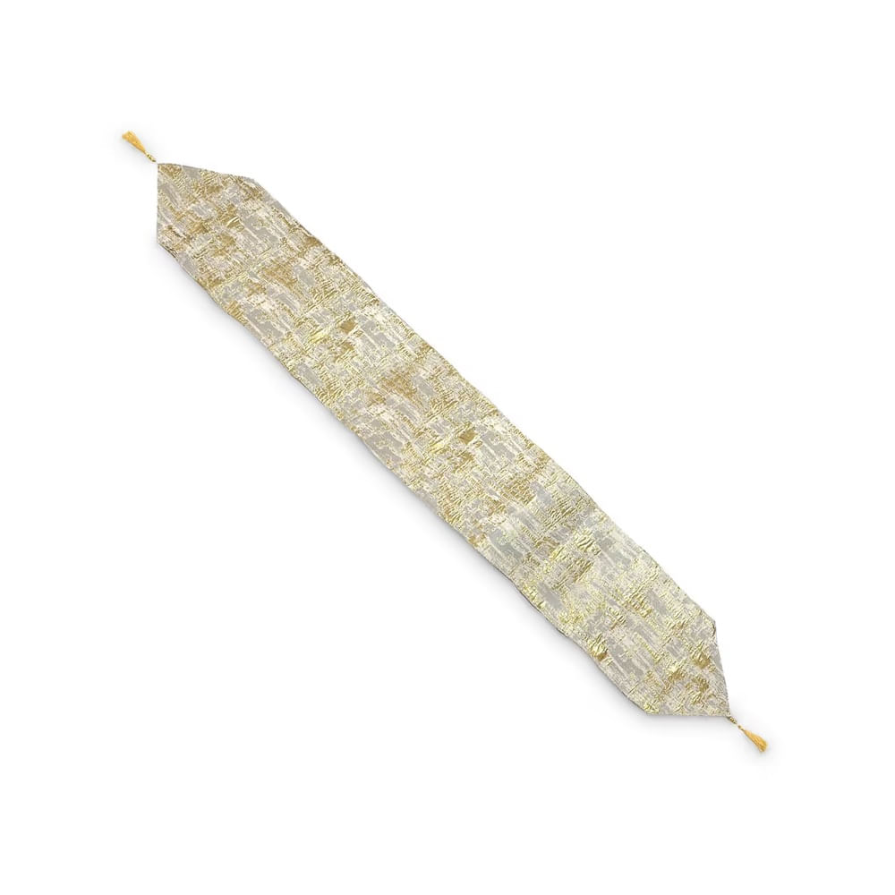 NAVIDAD - Camino de mesa navideño dorado con plateado modelo N8