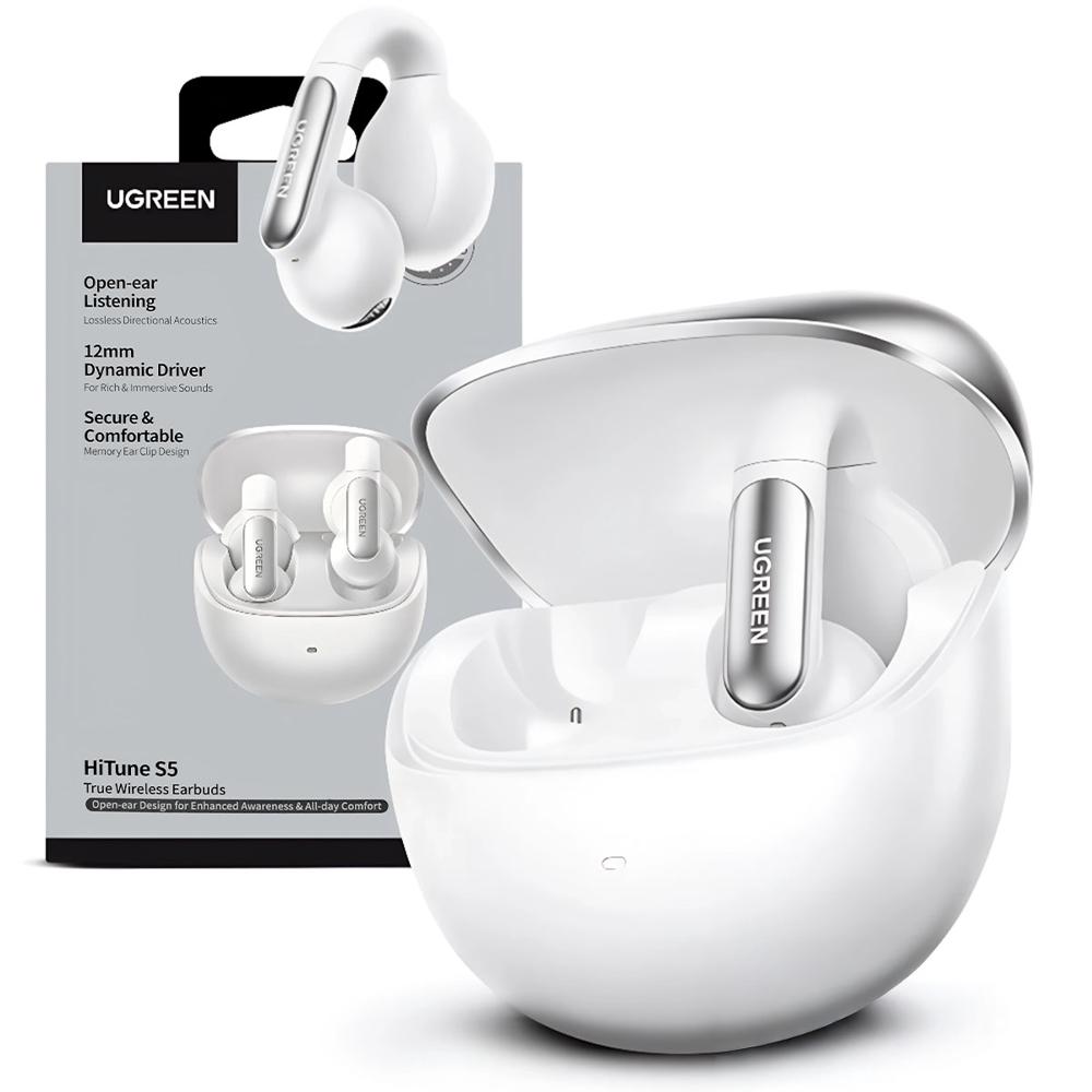 Audifonos Ugreen Hitune S5 Open Ear Clip Confort Driver 12mm Blanco