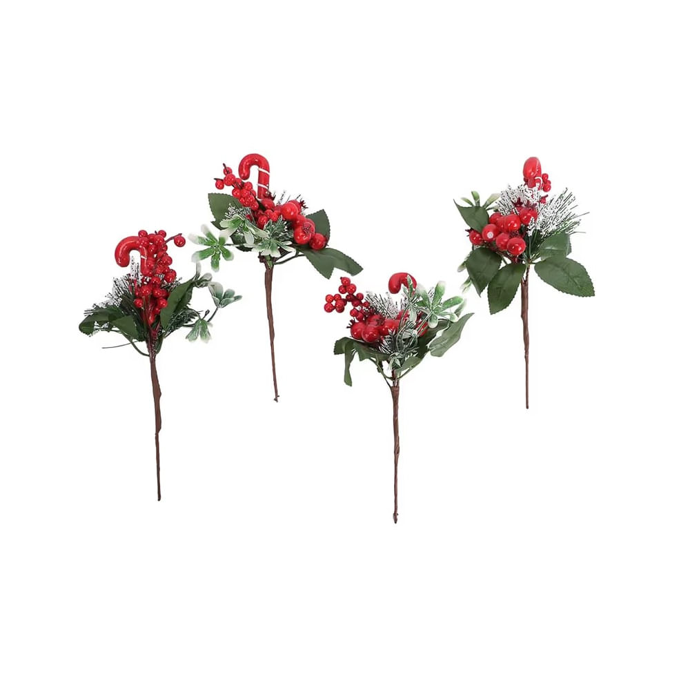 NAVIDAD - Set de 4 pines de plastico decorativos modelo N1