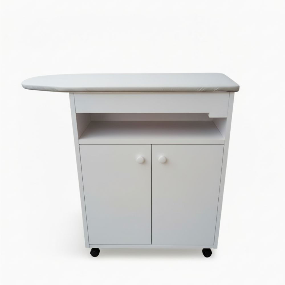 Planchador Blanco Viene Armado con Ruedas Tapiz superior Blanco