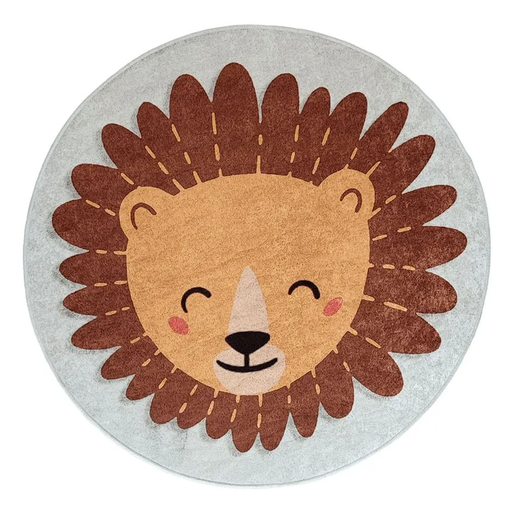 Alfombra Cicular Niños León 120 x 120cm