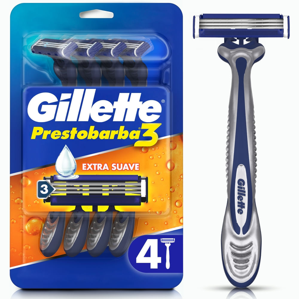 Máquina para Afeitar Desechable GILLETTE con 3 hojas Blíster 4un Máquina para Afeitar Desechable GILLETTE con 3 hojas Blíster 4un