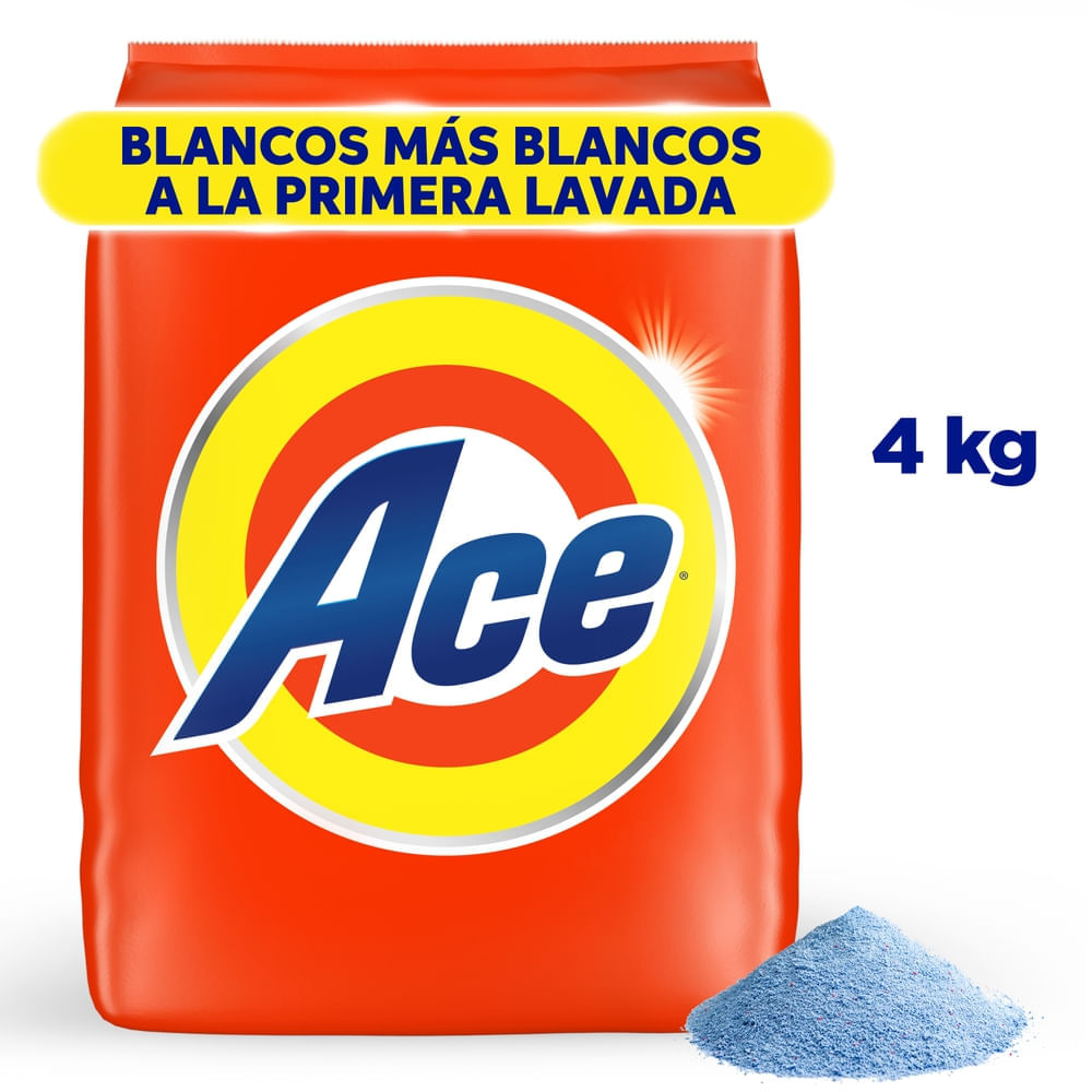 Detergente en Polvo ACE Limpieza Completa Bolsa 4Kg