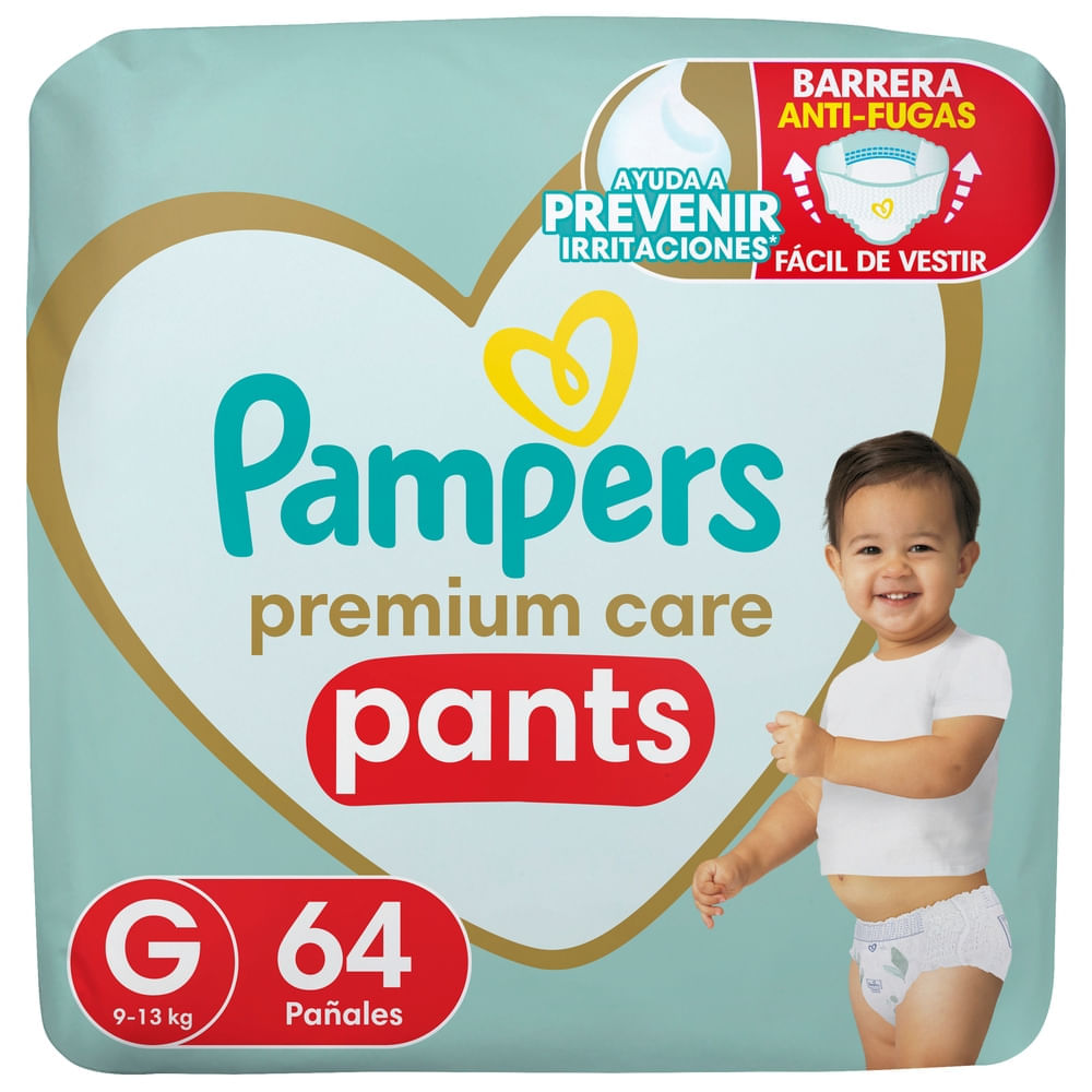Pañales para Bebé Desechables PAMPERS Premium Care Pants Talla G Bolsa 64un Pañales para Bebé Desechables PAMPERS Premium Care Pants Talla G Bolsa 64un