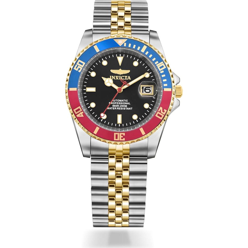 Reloj Invicta Pro Diver para hombre estilo buzo vidrio mineral | Plateado y Negro