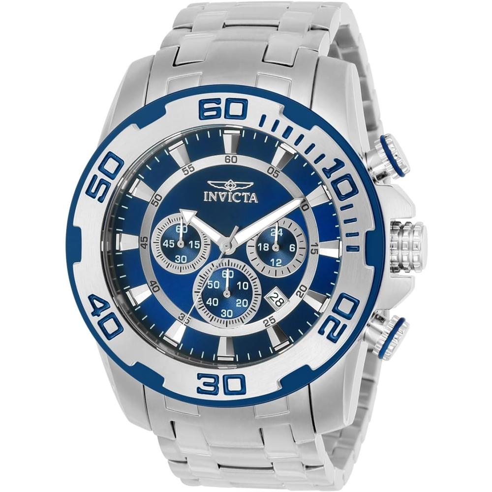 Reloj Invicta Pro Diver para hombre analógico resistente al agua | Plateado y Azul Acero