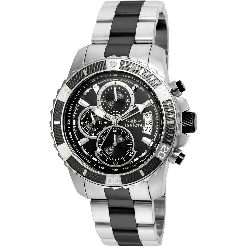 Reloj Invicta Pro Diver para hombre acero inoxidable casual | Plateado y Negro