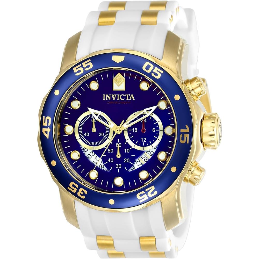 Reloj Invicta Pro Diver para hombre acero inoxidable cristal de fusión de llama | Azul Marino y Oro