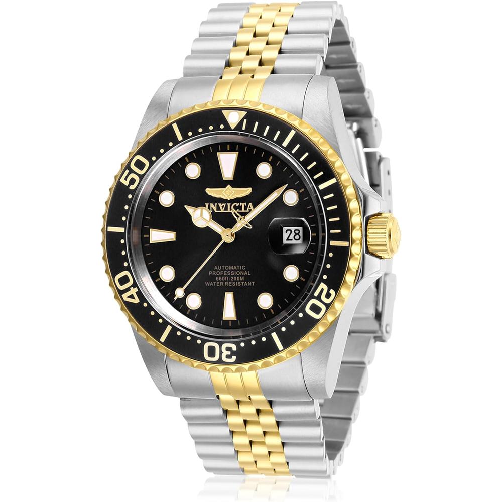 Reloj Invicta Pro Diver para hombre estilo buzo automático | Negro y Plateado