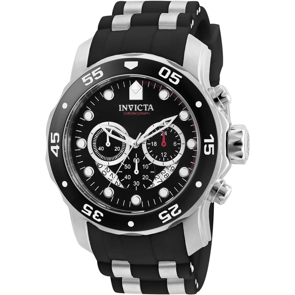 Reloj Invicta Pro Diver para hombre acero inoxidable resistente al agua | Negro y Plateado