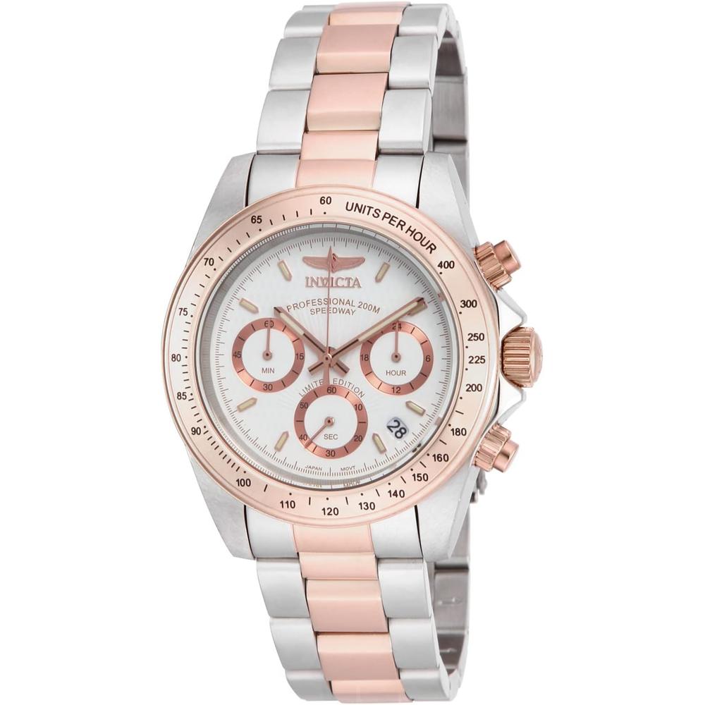 Reloj Invicta Speedway para hombre acero inoxidable cristal mineral, 39 mm / 3.9 cm | Oro Rosa