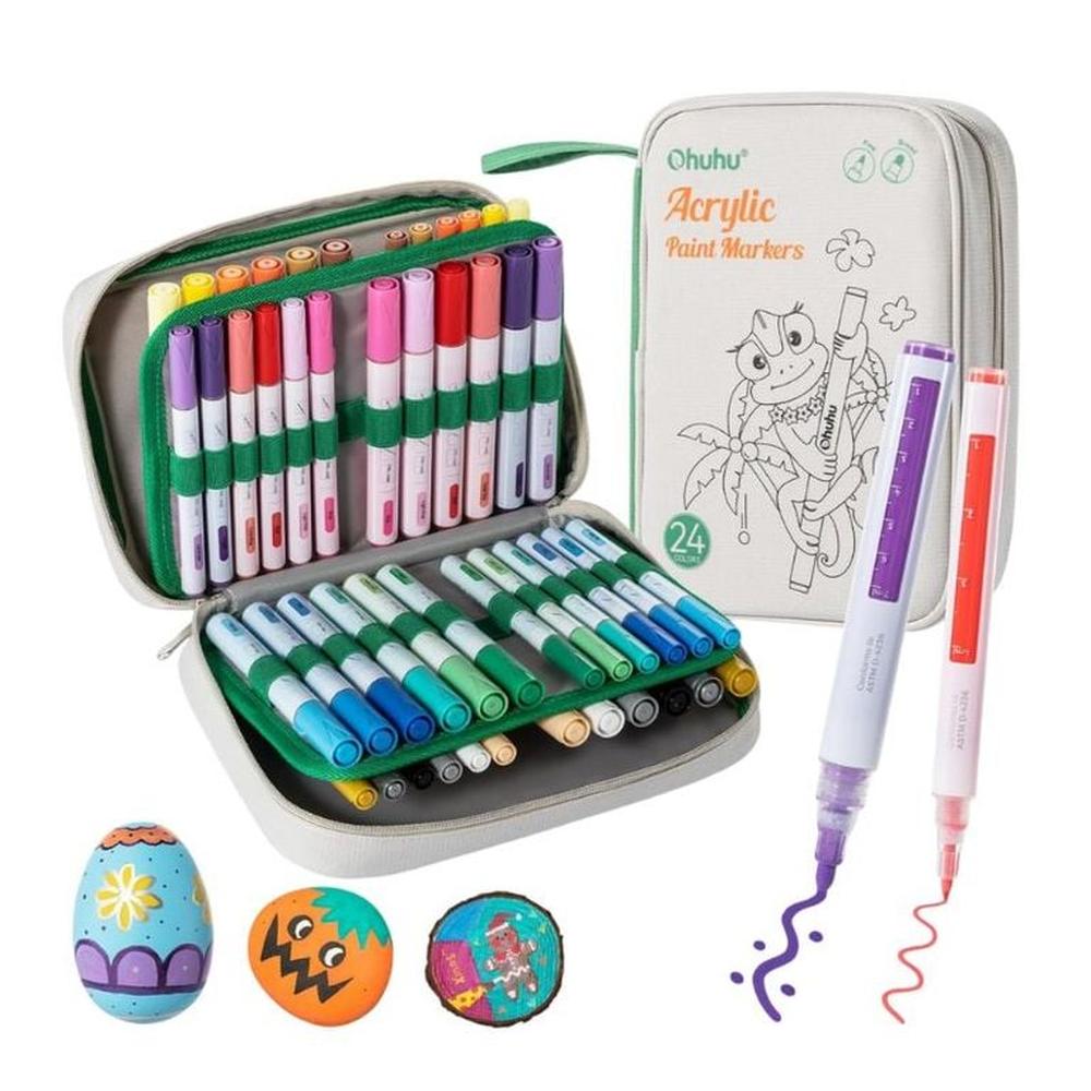 Ohuhu Acrylic Paint Markers: Set de 48 marcadores acrílicos Multicolor Ohuhu Acrylic Paint Markers: Set de 48 marcadores acrílicos Multicolor