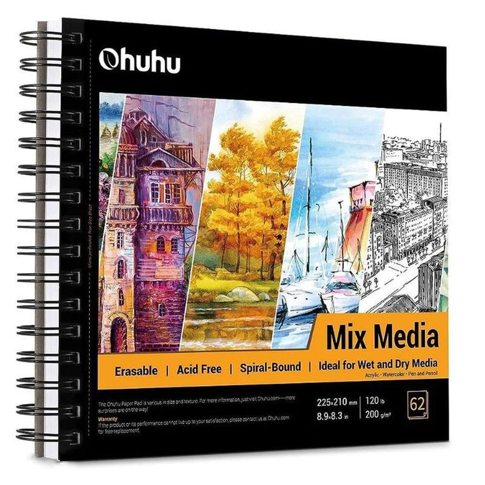 Ohuhu Mix Media Pad (22.5 x 21 cm, 62 hojas) Multicolor Ohuhu Mix Media Pad (22.5 x 21 cm, 62 hojas) Multicolor