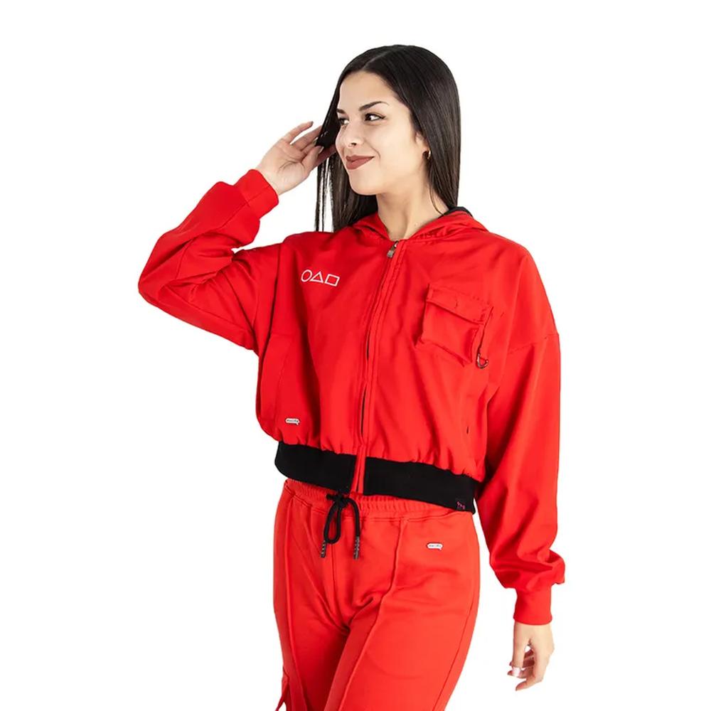 CASACA CORTAVIENTO SQUID GAME MUJER ROJO S Rojo CASACA CORTAVIENTO SQUID GAME MUJER ROJO S Rojo