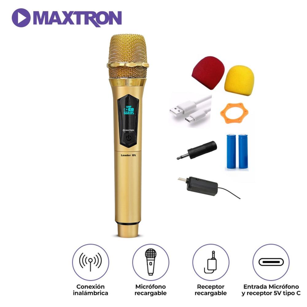 Micrófono Inalámbrico Recargable Leader MX718G BT MAXTRON Micrófono Inalámbrico Recargable Leader MX718G BT MAXTRON