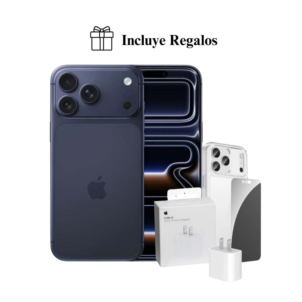 Apple iPhone 17 Pro Max Apple Intelligence 256GB (eSIM) - Deep Blue + Combo de Regalo Apple iPhone 17 Pro Max Apple Intelligence 256GB (eSIM) - Deep Blue + Combo de Regalo