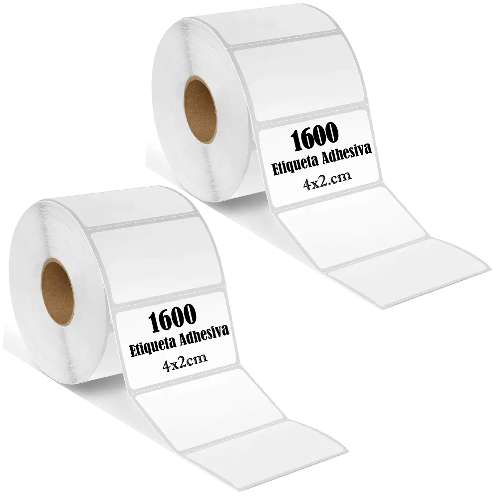 Etiqueta Termica Adhesiva 4x2cm Pack 2 Rollos