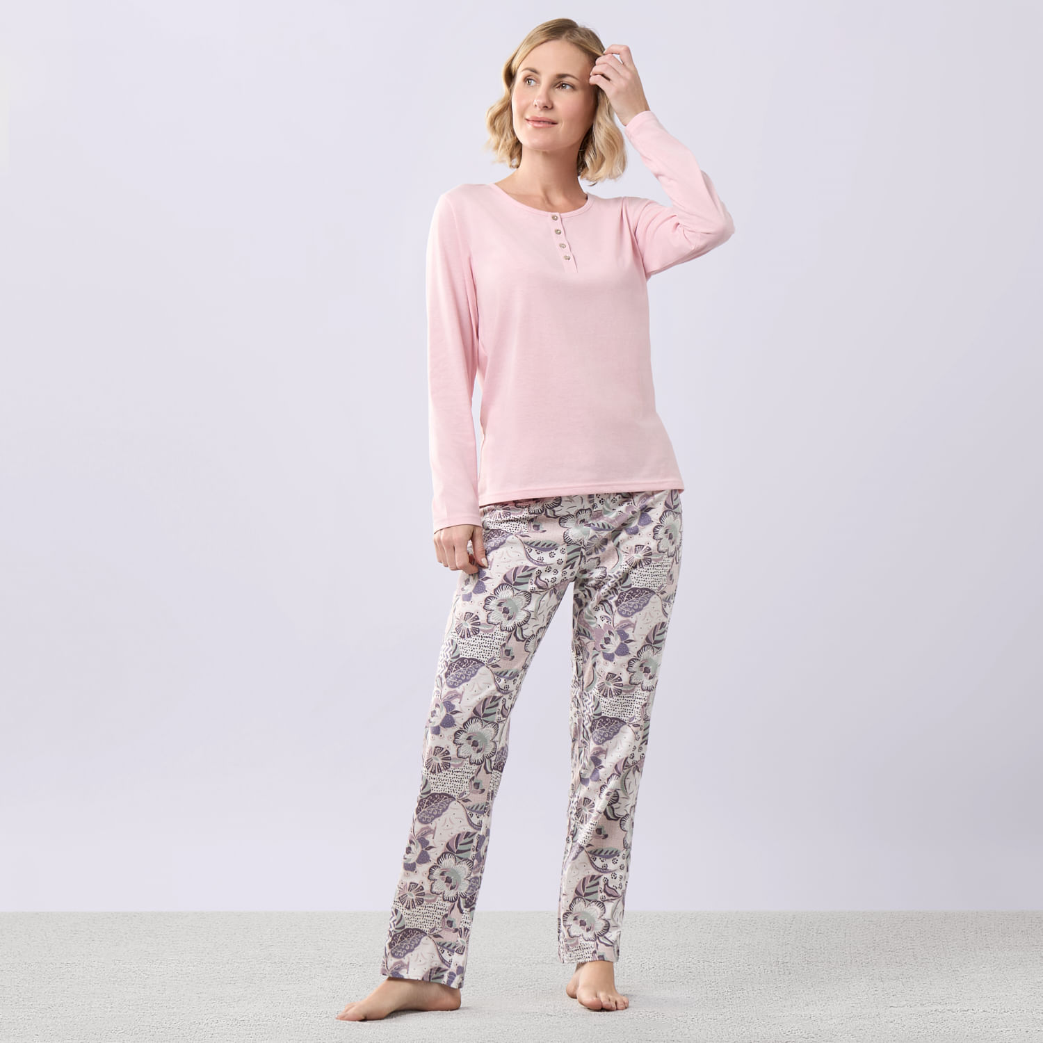 Pantalón Suelto Pijama Mujer Zafin Algodón V1