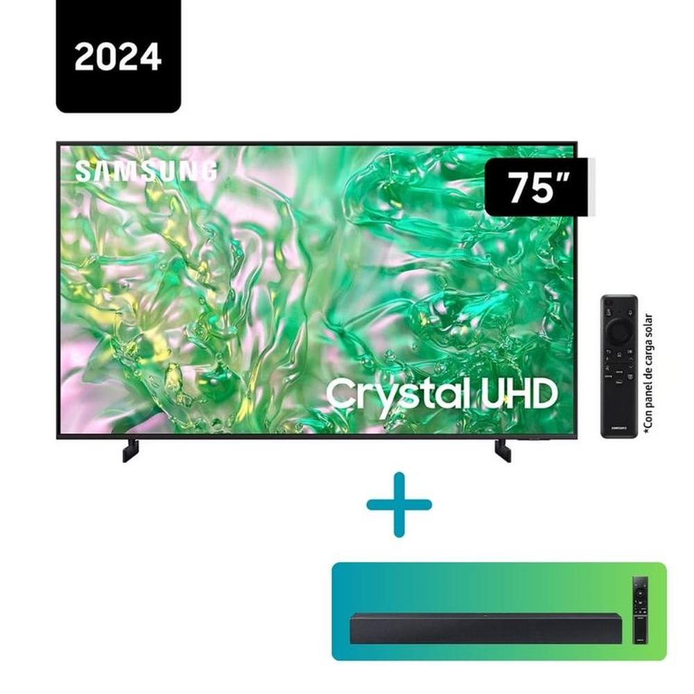 Televisor Samsung 75 Pulg. Crystal UHD 4k Tizen Os Smart TV UN75DU8000GXPE - SoundBar HW-C400
