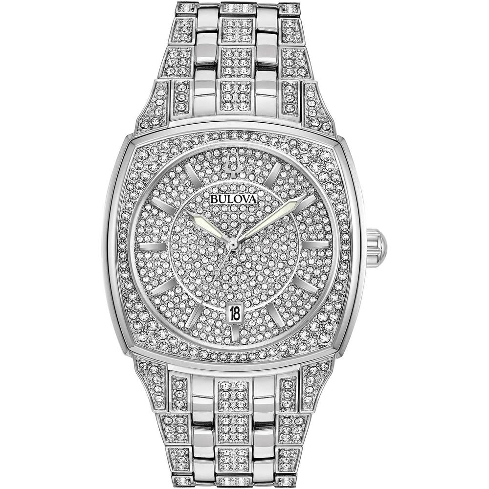 Bulova reloj Crystal Phantom hombre cuarzo 3 agujas fecha | Plata