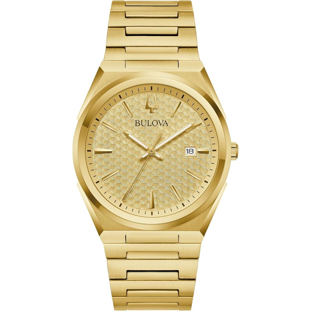 Bulova reloj clásico vestir hombre cuarzo 3 agujas acero | Oro