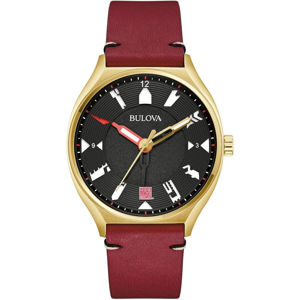 Bulova reloj automático de hombre estilo Frank Lloyd Wright 3 agujas de cuarzo | Burdeo