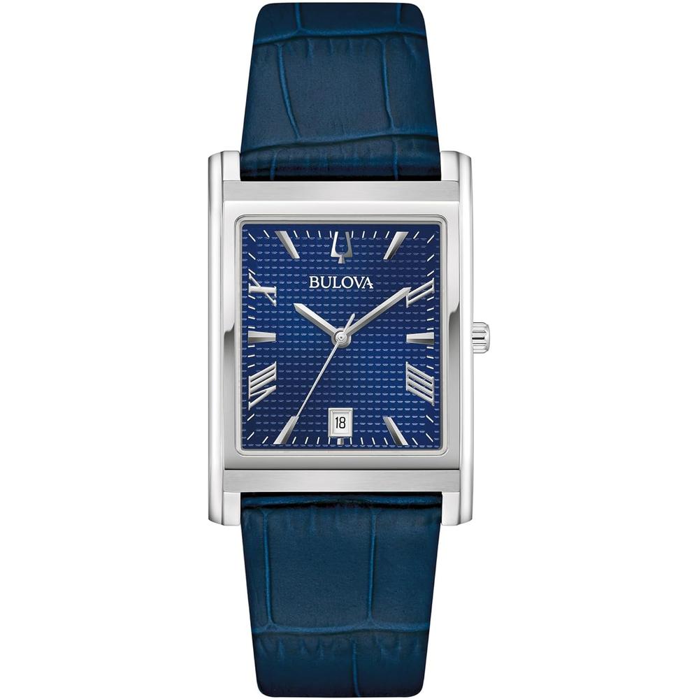 Bulova reloj clásico Sutton hombre cuarzo 3 agujas calendario correa piel | Azul