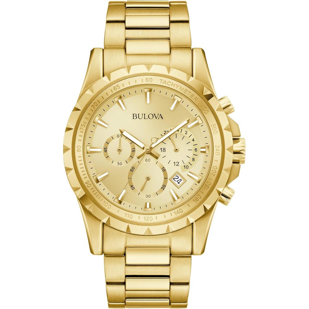 Bulova reloj clásico de vestir cronógrafo para hombre de cuarzo con calendario | Oro