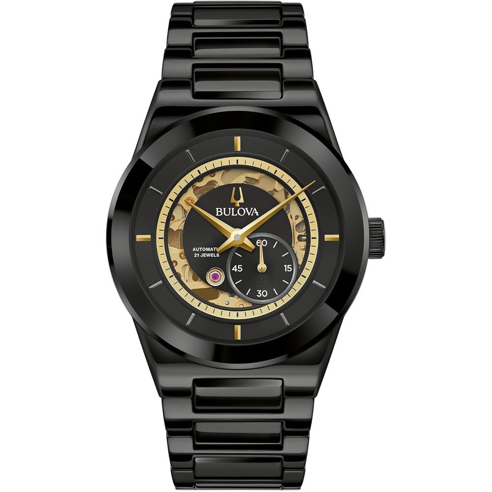 Bulova reloj Modern Millenia de hombre automático 3 agujas apertura amplia | Negro