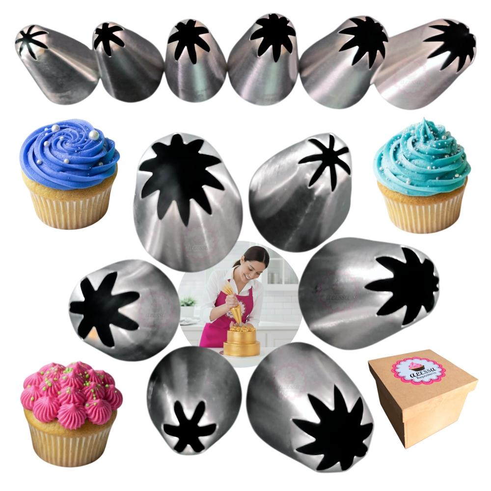 Set Premium de 6 Boquillas Estrella Cerradas Profesionales para Repostería