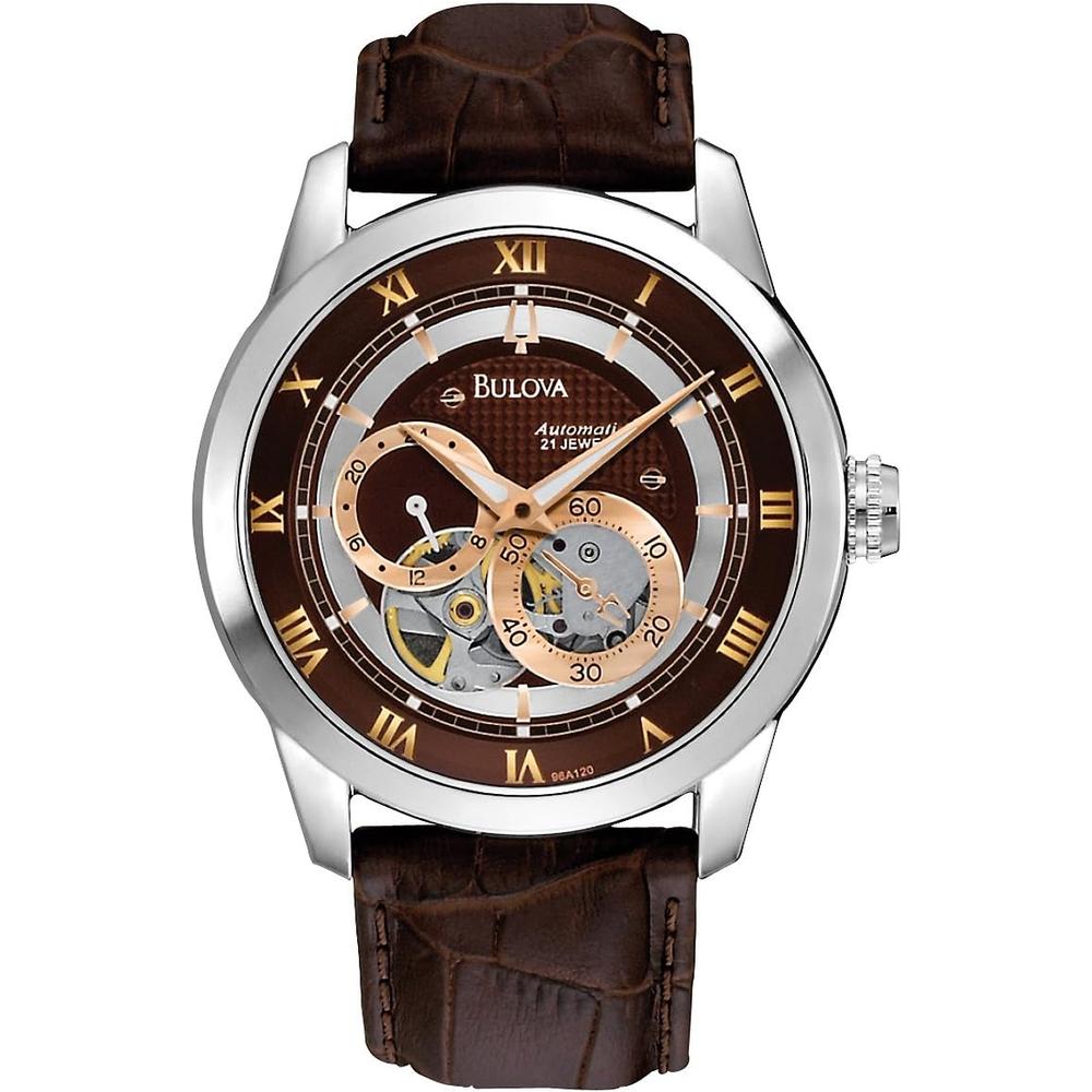 Bulova reloj clásico Sutton automático hombre 4 agujas subesfera | Marrón