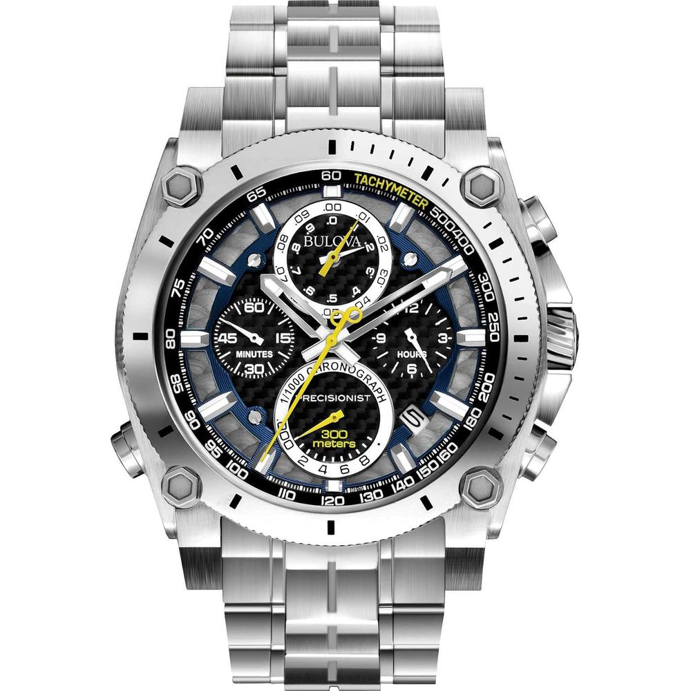 Bulova reloj cronógrafo Icon de cuarzo para hombre con cristal mineral curvado | Plata