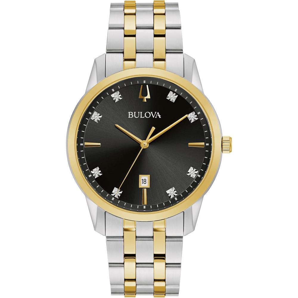 Bulova reloj Diamond Sutton clásico hombre cuarzo 3 agujas | Oro/Plata