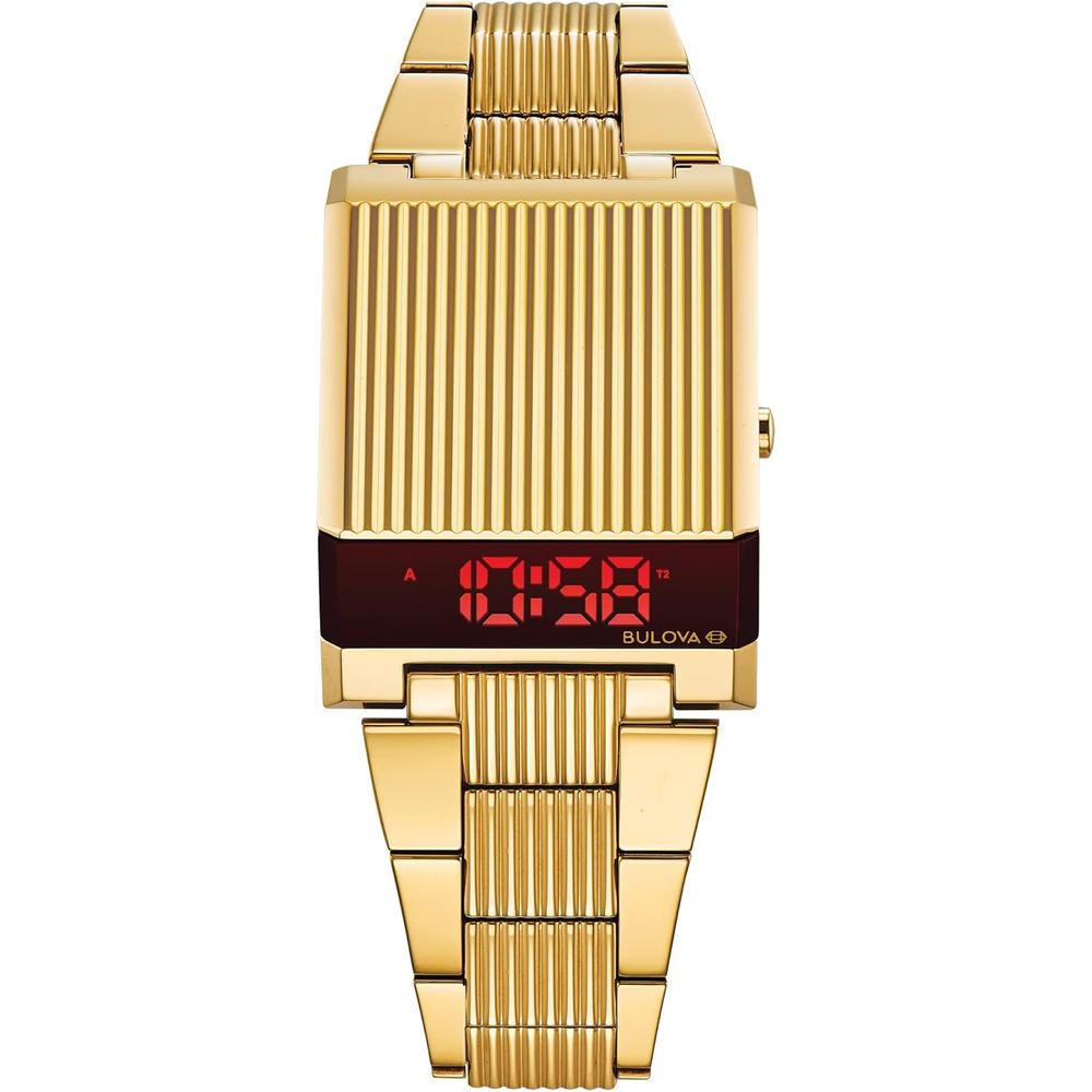 Bulova reloj Archive hombre LED Computron acero inoxidable | Oro