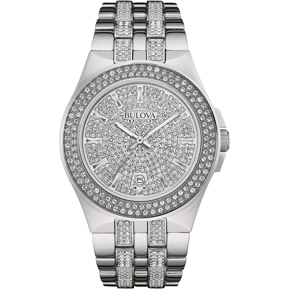 Bulova reloj para hombre de acero inoxidable con cuarzo y cristales | Plata
