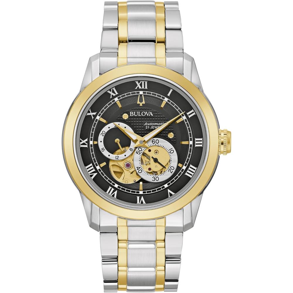 Bulova reloj clásico Sutton de hombre automático cuatro agujas subesfera | Oro/Plata