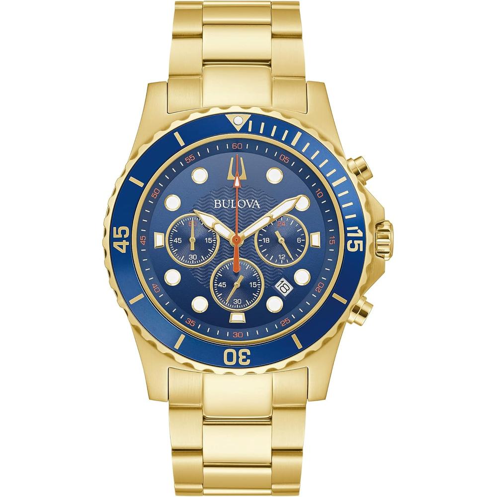 Bulova reloj clásico deportivo hombre cronógrafo 6 agujas calendario fecha | Oro