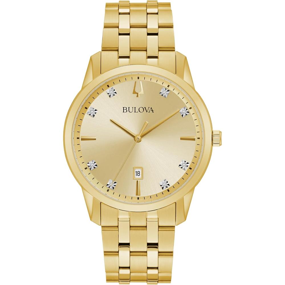 Bulova reloj clásico Sutton hombre cuarzo 3 agujas Diamond | Oro