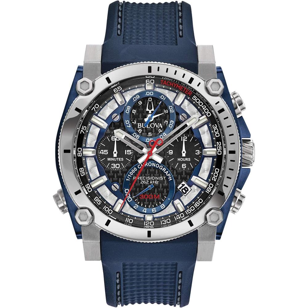 Bulova reloj cronógrafo Icon hombre cuarzo alta precisión cristal curvado | Azul